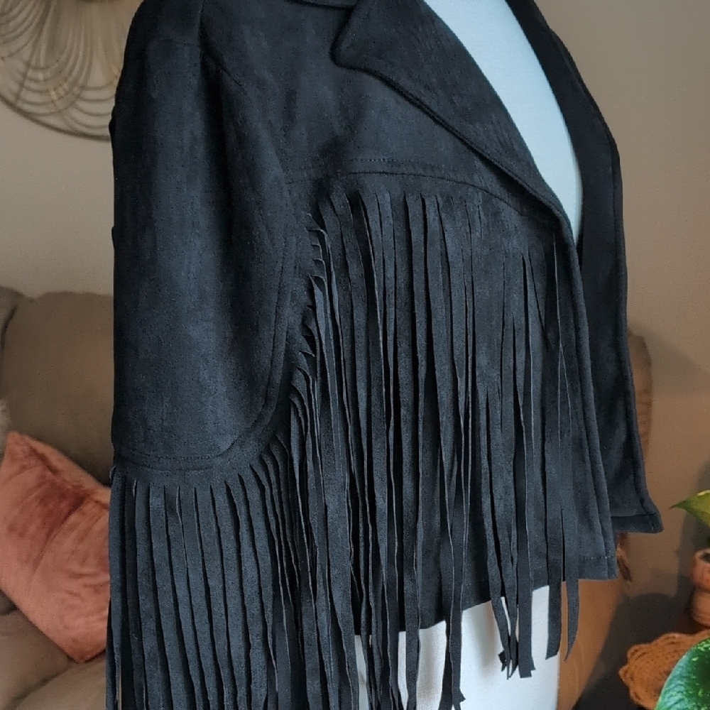 Black Fringe Jacket - Picture 3 of 8